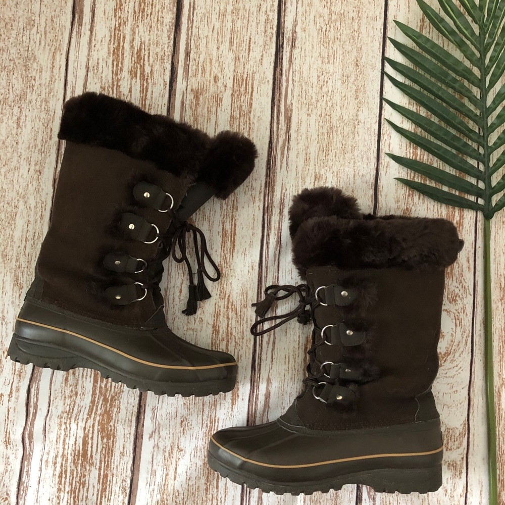 Khombu Brown Winter Snow Boots Size 9